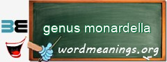 WordMeaning blackboard for genus monardella